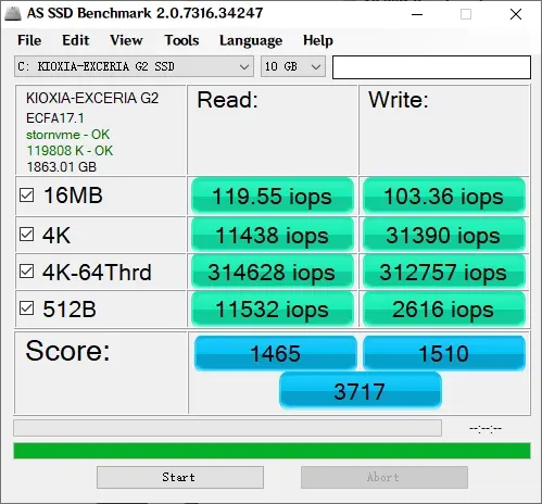 AS SSD Benchmark iops